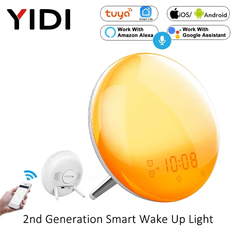 Alexa Compatible Bulb - Réveil lumineux sans fil avec télécommande,