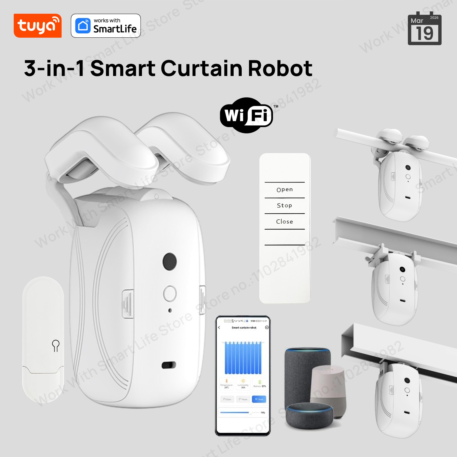 Smart Home Full System - 1/2 Robot de rideau intelligent WiFi