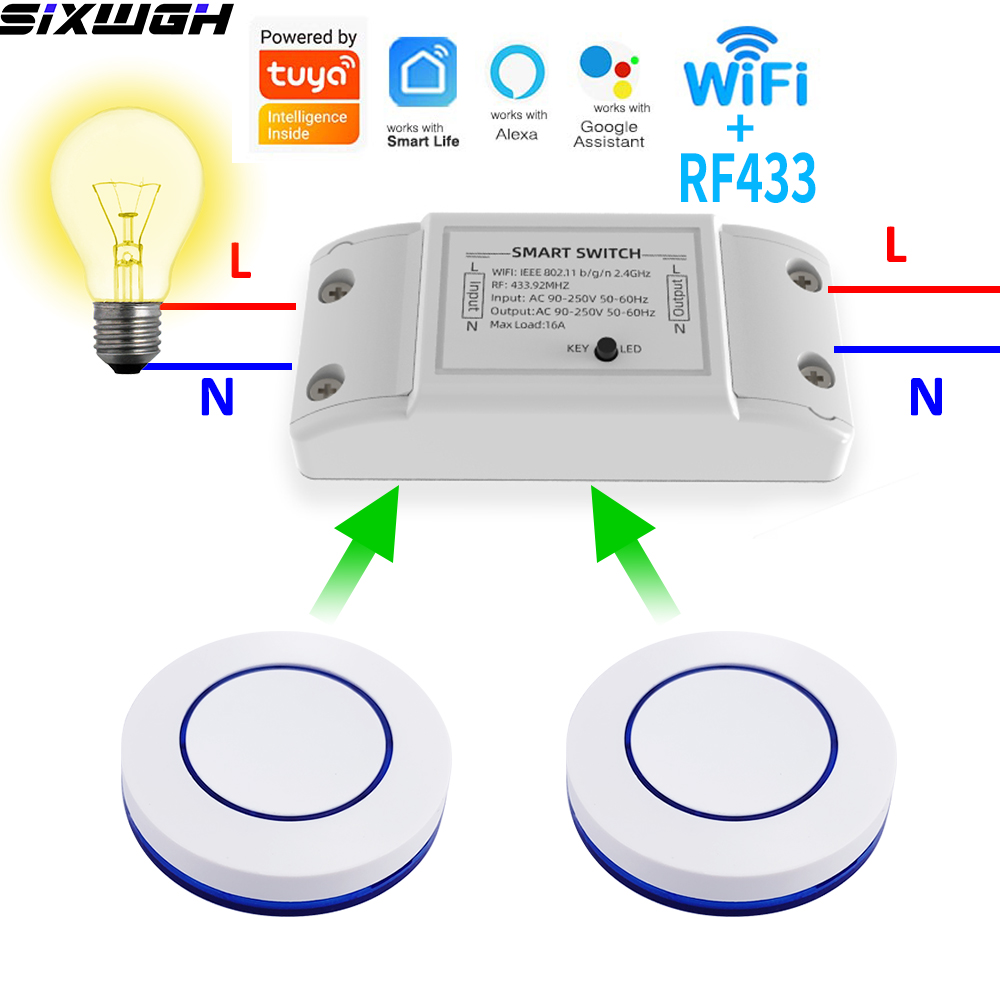 Smart Home Web - Interrupteur intelligent WiFi Tuya 16A, télécommande