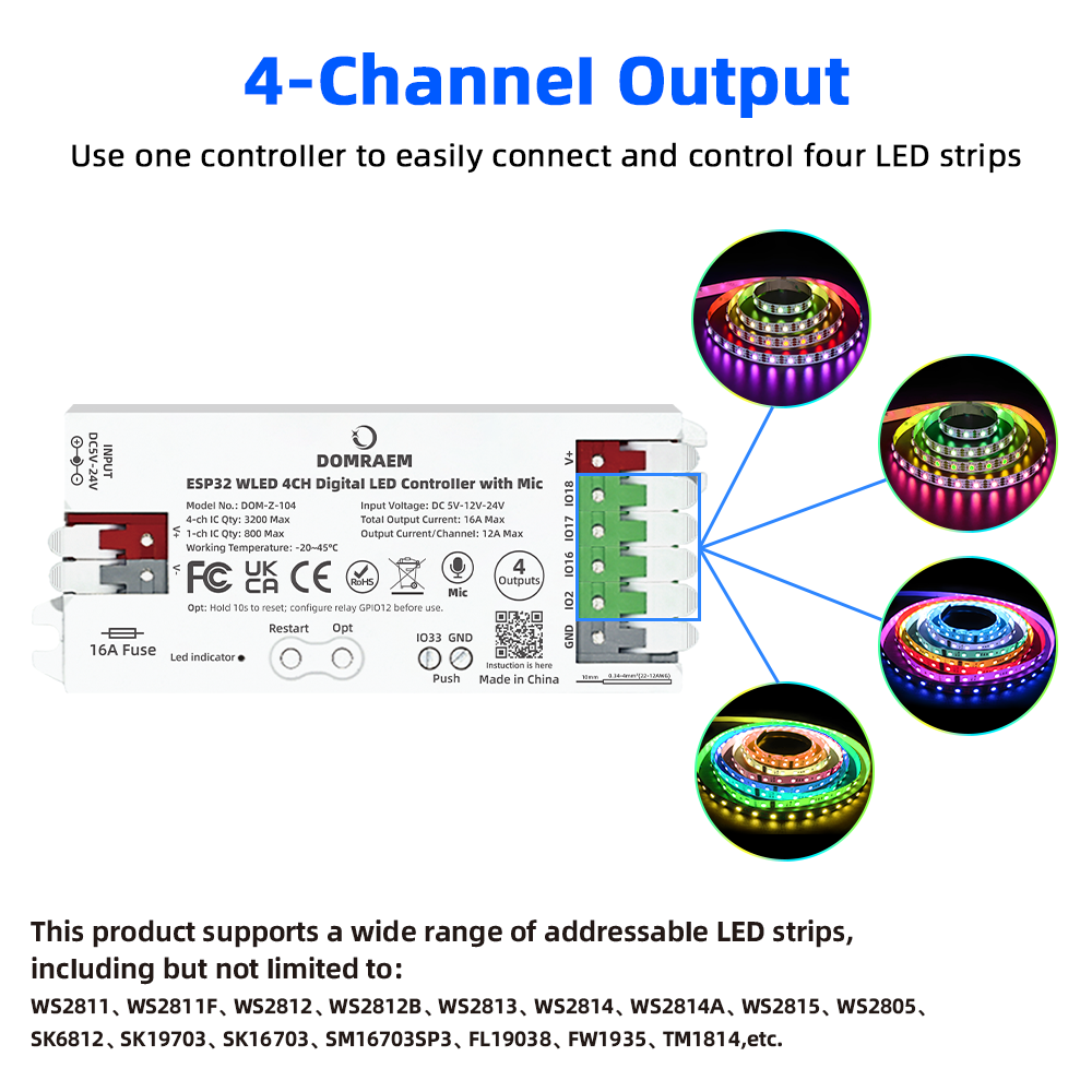 Contrôleur DOMRAEM ESP32 WLED  - Alexa Compatible Bulb avis et prix