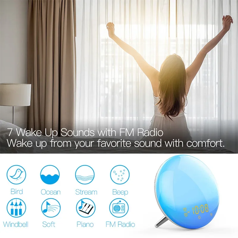 Réveil lumineux sans fil avec  - Alexa Compatible Bulb avis et prix