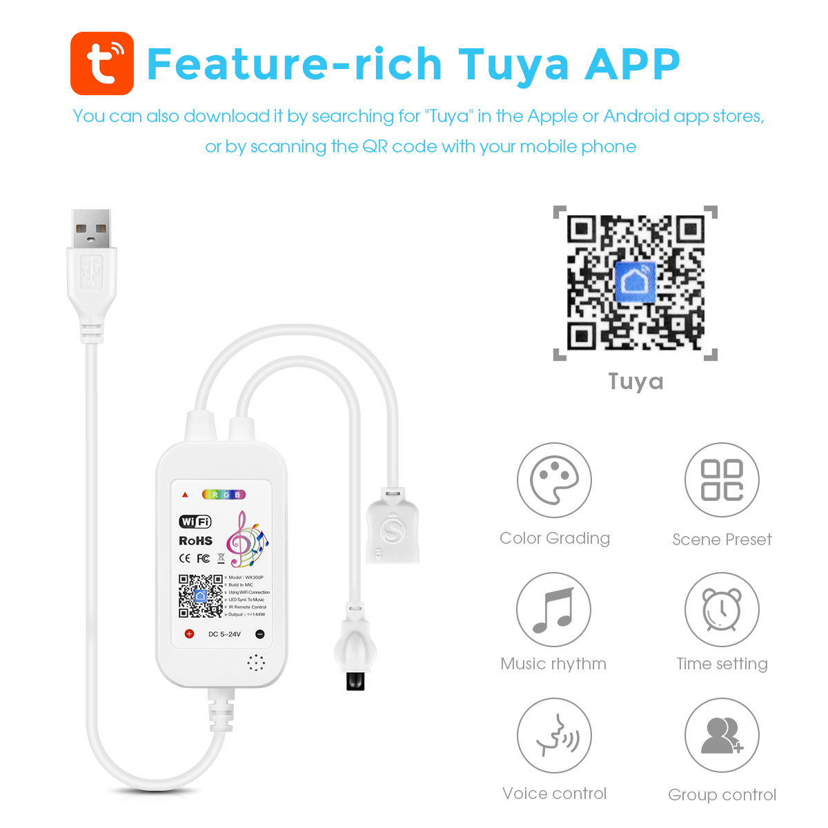 DC5V Tuya APP Wifi LED RGB con - Alexa Compatible Bulb avis et prix